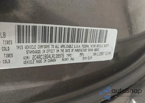 2020 Chrysler Pacifica Touring L from USA, damaged, VIN 2C4RC1BG4LR139976
